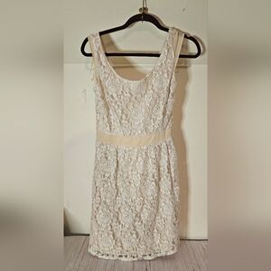 American Eagle Outfitters Cream Lace Mini Dress